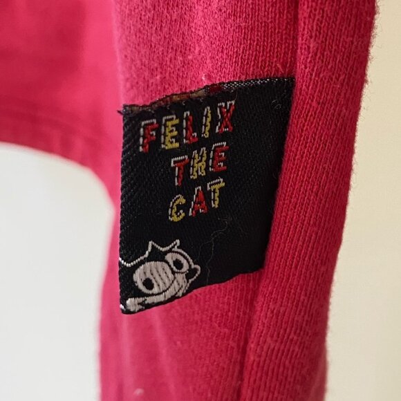 Vintage Felix The Cat Cartoon Zip Red Hoodie Size 4 (Men's M)  1998 Made in HK - Picture 5 of 8